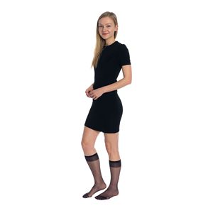 Medias Transparentes hasta la Rodilla para Mujer, 8 Pares, Medias de Nailon de 15 Denier con Banda Antideslizante, Nailon Fino Transparente - Product Image 6