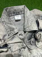 Maßgeschneiderte Vintage Winter Streetwear Patchwork Gestreifte Cropped Denim-Jeansjacke Atmungsaktiv Herren Neuestes Design Trendige Knopfjacke