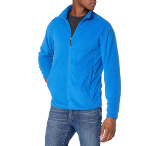 Chaqueta de Forro Polar Marrón para Hombre, Cierre Completo, Cuello Alto, Estilo Casual para Otoño, Corte Regular, Color Sólido, Material de Poliéster - Product Image 6