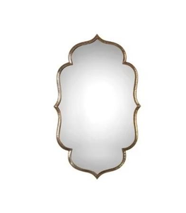 Modern Hand Made Wedding Round <b>Metal</b> Framed Hanging Mirrors Irregular Wall Mounted Wavy Edges White <b>Frame</b> Wall - Product Image 5