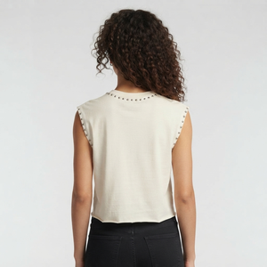 Débardeur court imprimé DTG personnalisé, 100% coton jersey, style vintage, vêtement décontracté sans manches, t-shirt unisexe - Product Image 5