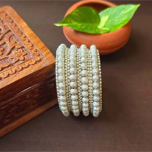 Fashion Silver Ball Studded Bangles Set of 2 - Product Image 2