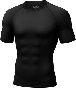 เสื้อรัดรูปแขนสั้นสำหรับผู้ชาย ป้องกันรังสียูวี 50+ สำหรับกีฬาบราซิลเลียนยิวยิตสู ชุดเบสเลเยอร์สำหรับว่ายน้ำ MMA โนกิ เล่นเซิร์ฟ ผลิตจากไนลอนและสแปนเด็กซ์ - Product Image 6