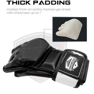 Gants de MMA en cuir de haute qualité, très demandés, avec impression de logo personnalisé, antidérapants, sangle de poignet réglable, couleurs et tailles personnalisables, OEM sur mesure - Product Image 4