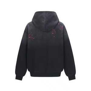 Sudadera con Capucha Negra con Diseño de Salpicaduras de Pintura para Hombre, Estilo Casual Urbano, Manga Larga, Sudadera de Invierno, Corte Holgado - Product Image 6