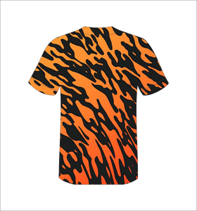Maillot de baseball personnalisé orange et noir camouflage, sublimé, boutonné, uniforme d'équipe, tissu polyester respirant, OEM - Product Image 3