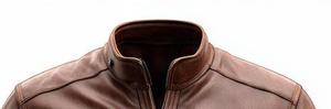 Veste en cuir véritable marron de qualité supérieure pour homme, style moto, col montant, fermeture éclair, pour l'automne - Product Image 2