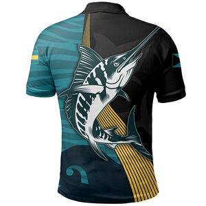 Personalized Bahamas Marlin Printed Polo Shirts for Men OEM Bahamian Coat of Arms Casual Quick Dry <b>Tops</b> Men's Polo Shirt Golf - Product Image 2