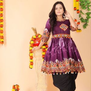Conjunto de Dhoti Kediyaa de Algodón Negro Premium para Navratri con Cinturón, Vestido Tradicional para Garba Dandiya, Fabricante: Royal Export - Product Image 2