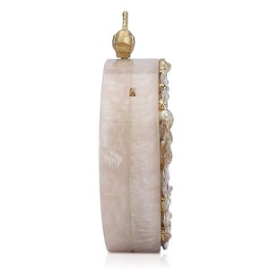 Bolso de mano de resina para mujer, uso diario, con cristales y nácar, elegante bolso de novia, regalo para dama de honor, bolso de fiesta, elegante y moderno. - Product Image 2