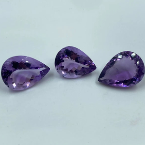 Piedra preciosa de amatista púrpura natural, corte en forma de pera, 23,50 quilates, 11,80x15,50 mm, para fabricación de joyas, 3 piezas - Product Image 1