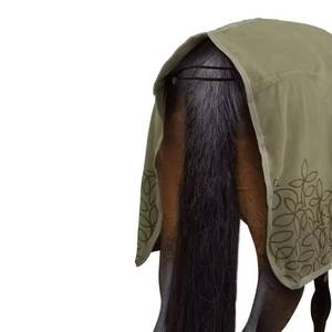 Manta para Caballo Verde Oliva con Diseño Floral, Solapa Media para la Cola, 2 Correas para las Patas, Forro Polar, Uso en Exteriores, Todas las Estaciones - Product Image 5