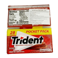 Chewing-gum sans sucre CinnamonTwist, 28 bâtonnets, format poche, avec xylitol, saveur fruitée, boîte