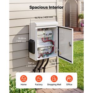 Caja de Conexiones Eléctrica para Exteriores de Acero Laminado en Frío con Clasificación IP68 e IP44, con Ventilador con Termostato y Cubierta Protectora contra la Lluvia - Product Image 2