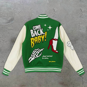 Chaqueta Bomber Varsity de la Industria Directa al por Mayor, Chaqueta Bomber Varsity con Capucha Personalizada con Graffiti, Chaqueta Letterman Varsity - Product Image 2