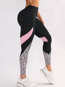 Women's Leopard Print Gym Leggings | Sublimation <b>Animal</b> <b>Pattern</b> Yoga Pants | High-Waisted Polyester Spandex Workout Tights - Product Image 3