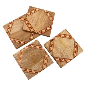 Posavasos de resina y madera hechos a mano con incrustaciones de resina, nuevo diseño de la India, venta al por mayor, hechos en India. - Product Image 6