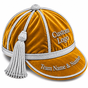 Casquette de cérémonie en velours personnalisée, casquette de rugby, casquette de récompense, casquette de club, casquette de présentation sportive brodée sur mesure - Product Image 2