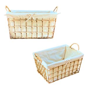 High-Quality Natural Water Hyacinth Seagrass Rattan Bamboo <b>STORAGE</b> <b>BASKET</b> with Frame and Washable Cotton Liner <b>Storage</b> Solution - Product Image 1