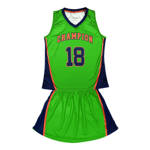 Conjunto de uniforme de lacrosse sublimado verde para niñas, campeón del equipo 18, kit de camisetas de hockey sobre césped para mujer, ropa de secado rápido - Product Image 1
