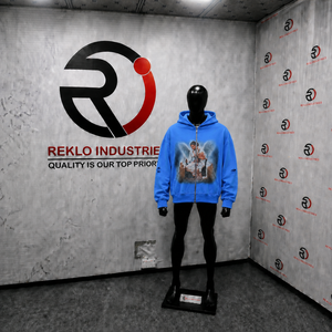 CASUAL <b>MENS</b> BLUE ANGEL GRAPHIC ZIP HOODIE Oversized Fleece Casual Style Autumn Wear LOSS FIT FASHIONABLE DESIGN DROPSHOULDER WIT - Product Image 3
