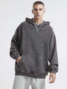 Custom Eco-Friendly Acid Wash Oversized Hoodie 300g Heavyweight 100% Cotton Unisex Streetwear Pullover Winter OEM ODM Wholesale - Product Image 2