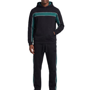 Men's Hooded Tracksuit <b>Set</b> Color Blocking Full Sleeve Drawstring <b>Joggers</b> Casual Athletic Wear Autumn Outfit - Product Image 1