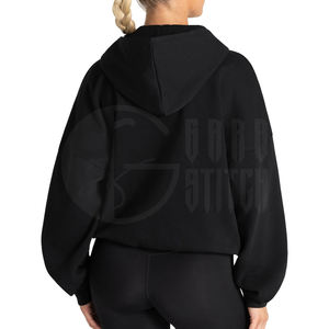 Custom <b>Zip</b> <b>Up</b> Hoodies Women Knitted Zipper Hooded Sweatshirt - Product Image 6