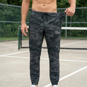 Pantalons de survêtement camouflage pour hommes Pickleball, taille élastique, cordon de serrage, respirants, micro-ventilation, légers, séchage rapide - Product Image 5