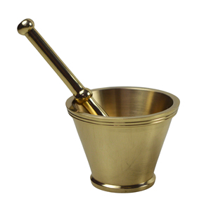 Mortero y pilón de latón de alta calidad con grabado y acabado pulido para moler café y especias manualmente, utensilio de cocina Pankutti - Product Image 1