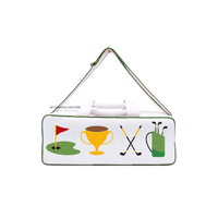 Sac de sport en toile verte sur le thème du golf avec fermeture éclair brodée rose, sac de voyage personnalisé fait main pour les amateurs de golf