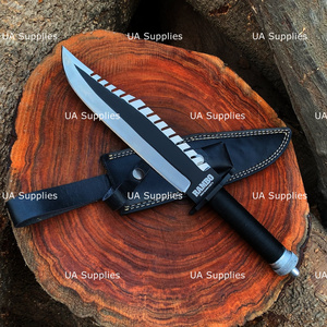 มีด RAM BO First Blood II Cinematic Warrior Knife แบบ DIY สำหรับเอาตัวรอด ทำด้วยมือ ใบมีดคงที่ เหล็กกล้าคาร์บอน ด้ามไม้ ของสะสมจากภาพยนตร์ - Product Image 3