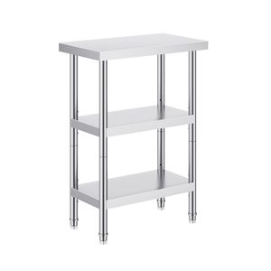 Tavolo da Lavoro Commerciale in Acciaio Inox 14x24x34 con 2 Ripiani Inferiori Regolabili e Design Resistente - Product Image 6
