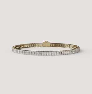 IGI 6.50 Ct Diamond Tennis <b>Bracelets</b> 14k 18k <b>Solid</b> Gold Sparkling Emerald Cut Lab Grown Prong Set Classic Box Clasp Fine Jewelry - Product Image 5
