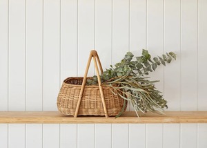 Natural Rattan <b>Basket</b> with handles ,<b>Mother</b>’s <b>Day</b> Gift - Product Image 2