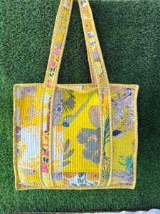 Yellow patch mahjong <b>bag</b> handmade cotton quilted zipper pouch floral <b>patchwork</b> storage organizer cosmetic makeup travel utility - Product Image 3