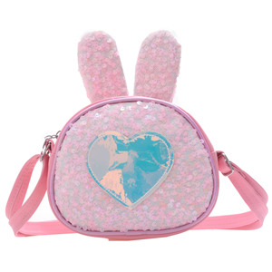 New stylish and <b>cute</b> mini glitter PU heart-shaped rainbow children's <b>purse</b> - Product Image 3