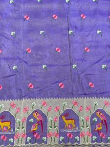 Tela de bordado de alta calidad con diseño floral elegante y lentejuelas para sari, lehenga, vestido de novia de lujo. - Product Image 4