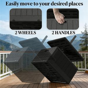 Base per Ombrellone da Patio Nera con Tavolino Integrato, Supporto per Ombrellone da Terrazzo, Solo Base per Ombrellone da Cortile - Product Image 4