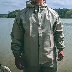 Trajes de lluvia personalizados para hombre, conjunto de chaqueta y pantalones impermeables de PVC con material duradero, capucha protectora y cobertura total. - Product Image 3