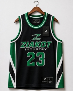 Vente en gros directe - Ziakot Industry - Maillot de basket-ball authentique rétro personnalisé noir or-blanc - Product Image 4