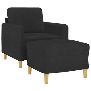 Fauteuil noir avec repose-pieds pour salon - Product Image 3