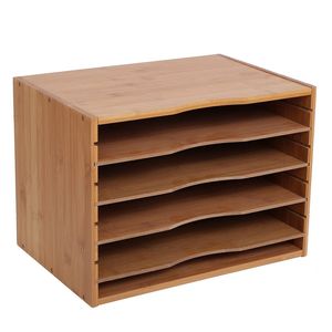 Organizzatore per Documenti e Lettere da Ufficio RT Home con 4 Ripiani Metallici Regolabili e Materiale in Legno - Product Image 3