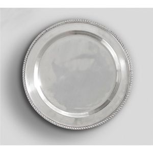 Elegant Stainless Steel Silver Charger Plate Hammered Rim <b>Dinner</b> Plate Metal Serving <b>Tray</b> for Hotel Restaurant Tableware Decor - Product Image 5