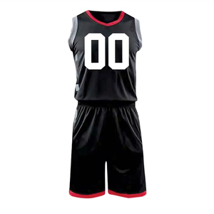 Uniforme de Baloncesto Negro para Hombre con Ribete Rojo y Logotipo Lateral Blanco, Ropa Deportiva para Todas las Temporadas - Product Image 5