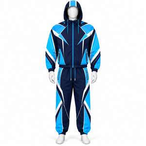 Nouvelle collection, ensemble de jogging uni en nylon 100%, logo imprimé personnalisé, couleur unie, coupe-vent léger, survêtement - Product Image 1
