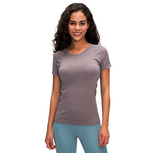 T-shirt d'été 2026 pour femme, col rond français, manches courtes, style décontracté « Hot Girl », haut court uni extensible pour femme - Product Image 5