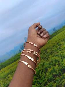 Handmade Thin Pure Copper Cuff Bangle <b>Bracelet</b> Paddle End Solid Metal Copper Craft Healing Dainty Jewelry For Women Men and OEM. - Product Image 4