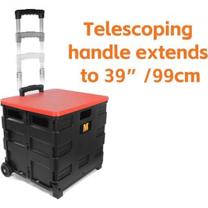 Carrello Pieghevole Nero 50830 con Ruote, Carrello Multifunzionale per Insegnanti con Spazio Extra, Carrello Portaoggetti Bianco Resistente - Product Image 4