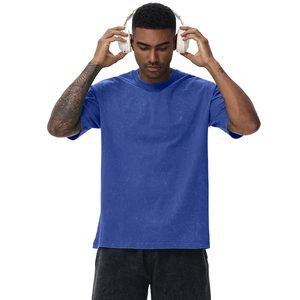 T-shirts en coton surdimensionnés pour hommes, coupe ample, effet vintage, unisexe, manches courtes, décontractés - Product Image 5